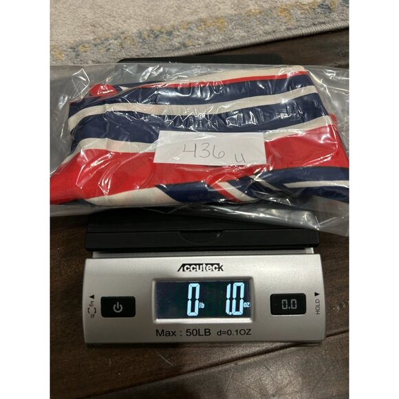 Vintage Vera Neumann Red Blue Striped Silk Scarf Square Shawl Wrap Lightweight - Picture 8 of 8